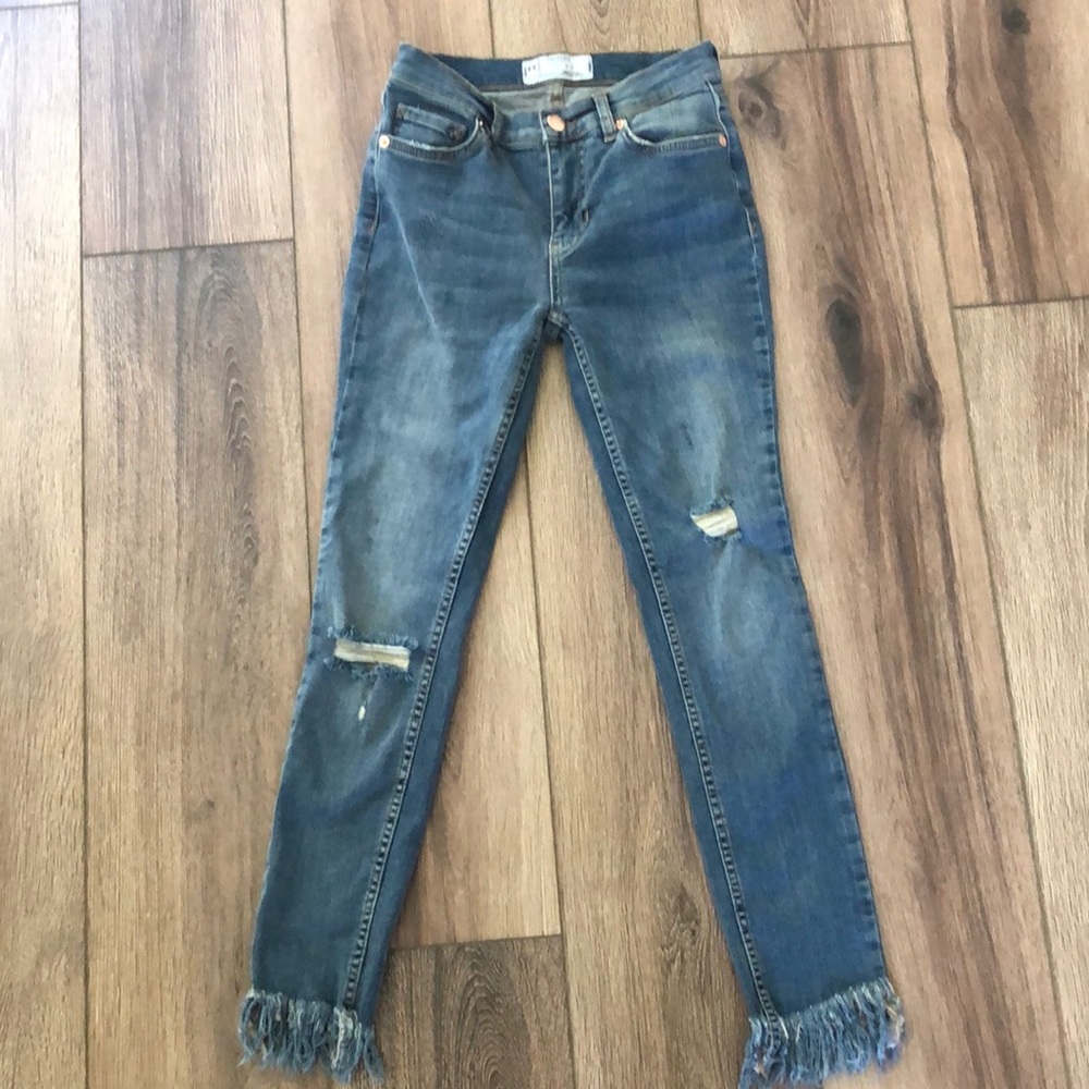 Free People Fringe Hem Jeans